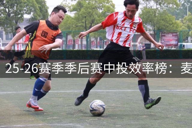 25-26赛季季后赛中投效率榜：麦克丹尼尔斯领跑